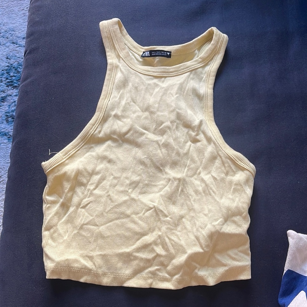 Yellow crop top